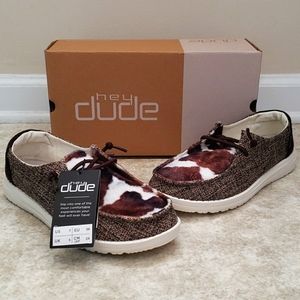 NWT Cow Print Hey Dudes